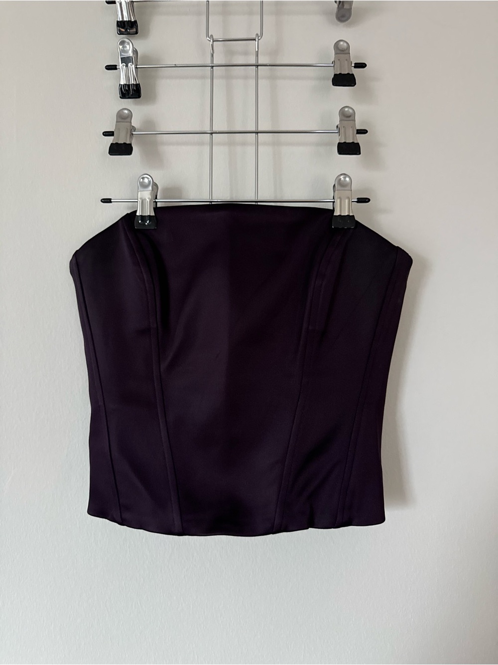 Aritzia TEN Strapless Structured Top in Plum
